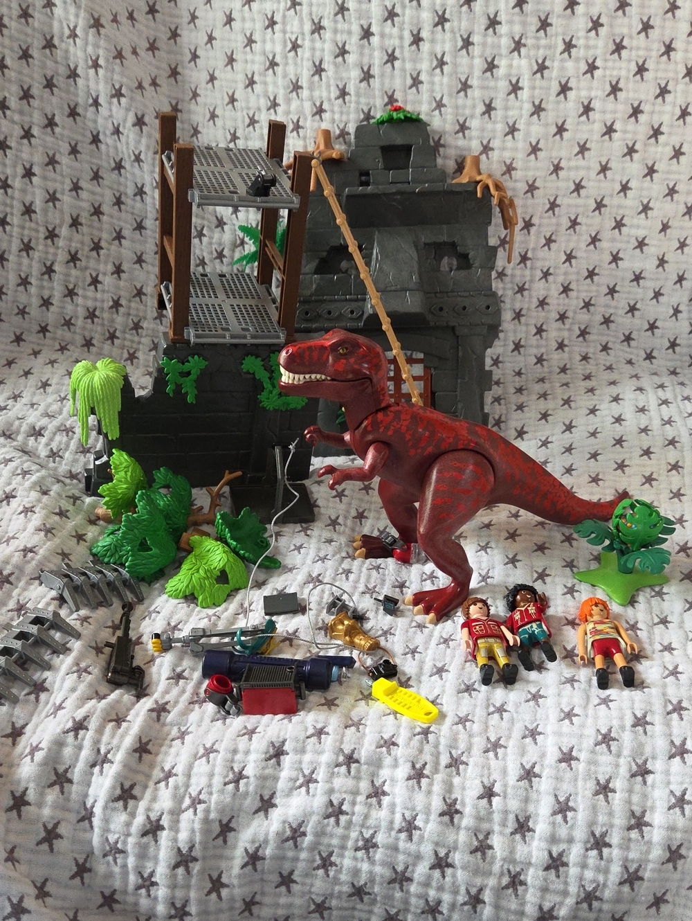 Playmobile Hidden Temple With T Rex. Mostly Complete
